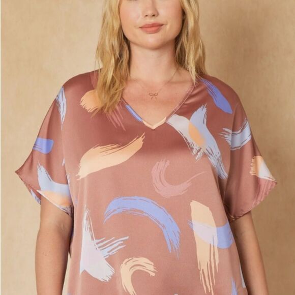 entro Tops - Entro Brown and Tan Blouse